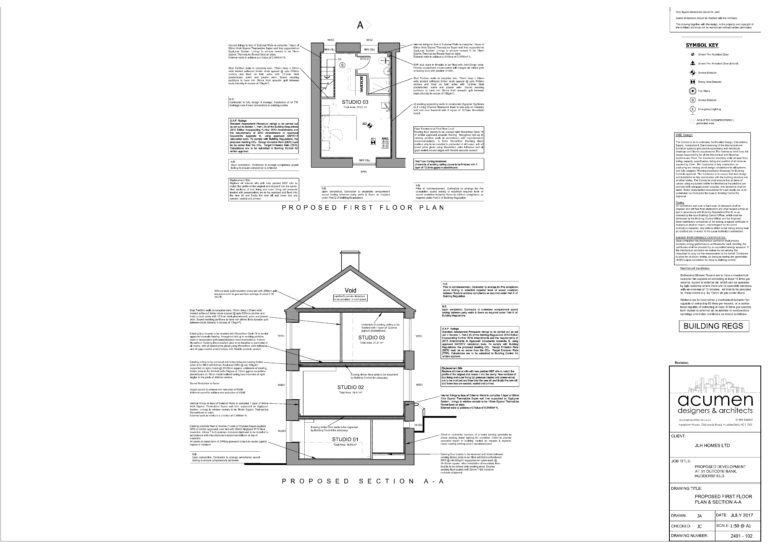 2491-102 Proposed First Floor Plan _ Section A-A (31 Outcote Bank)