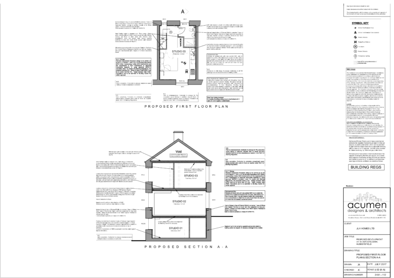 2491-112 Proposed First Floor Plan _ Section A-A (33 Outcote Bank)